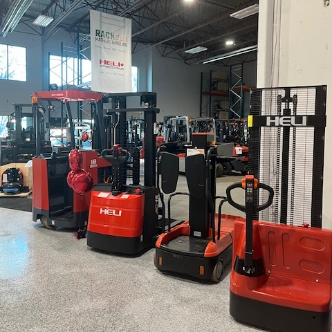 HELI forklifts in RACKsteel warehouse